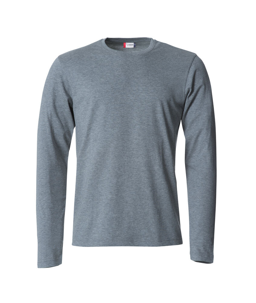 Clique Basic-T L/S – Langermet T-skjorte – Grey Melange (95)