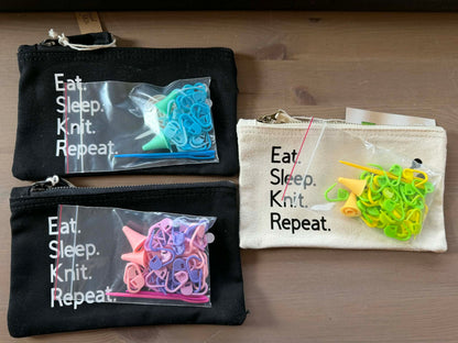 Strikkebag med tilbehør